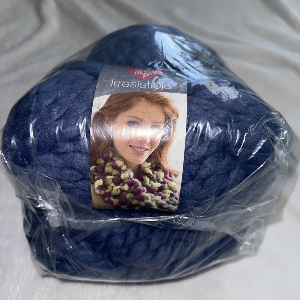 Red Heart Super Saver Yarn - Denim Lot Of 3 (2 Unopened)